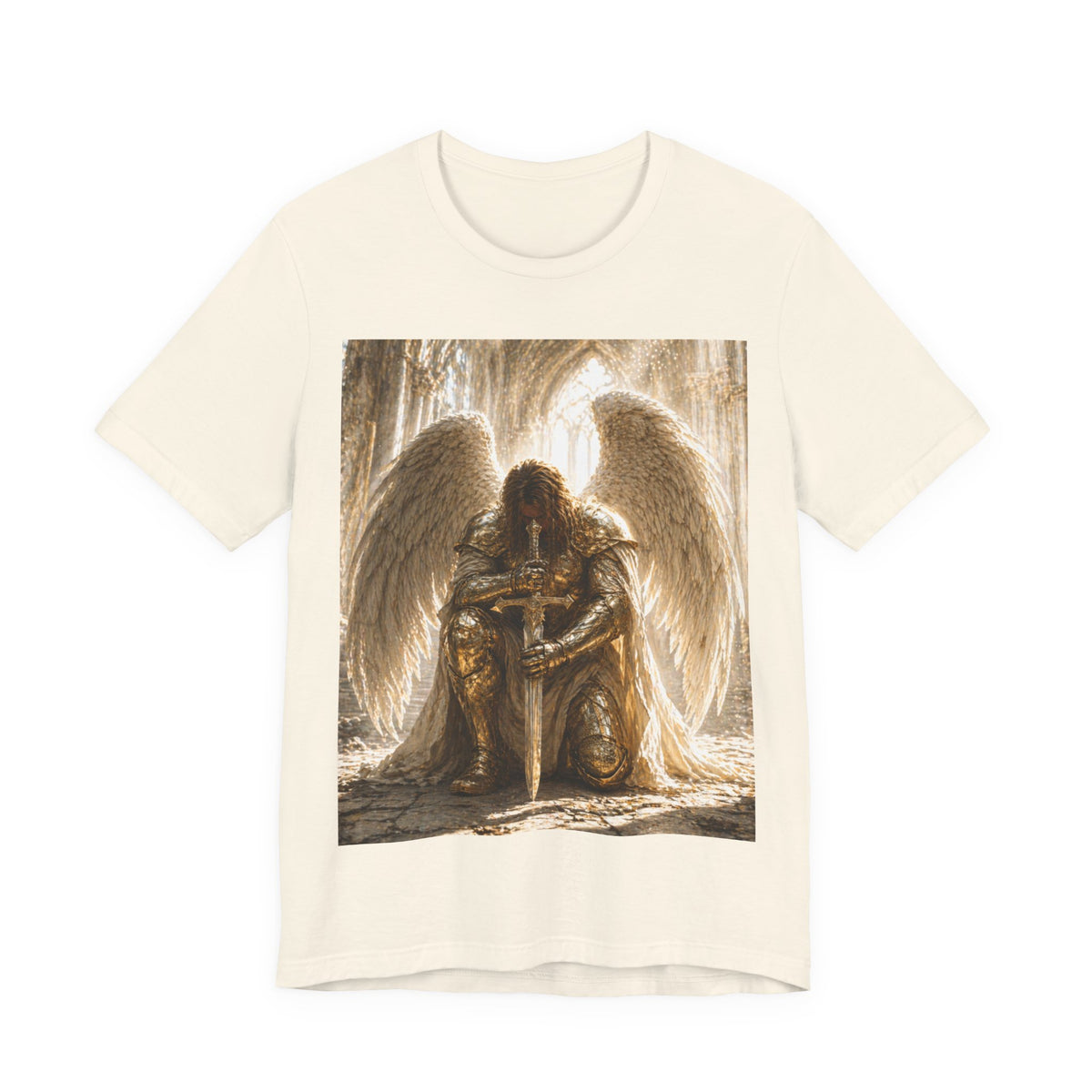 Guardian Angel Graphic Tee — Praying Winged Warrior T-Shirt