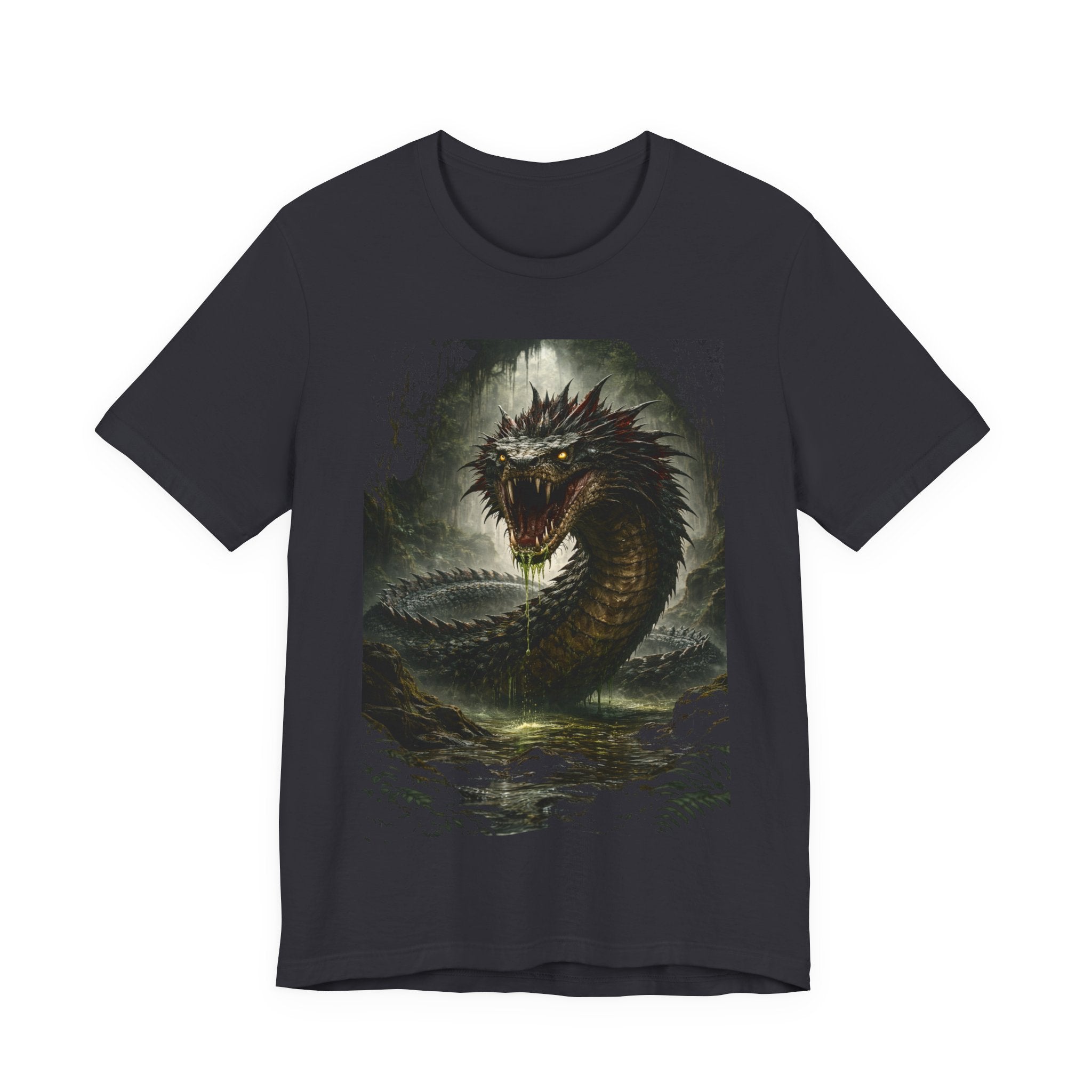 Basilisk Sea Serpent Graphic Tee — Dark Mythical Dragon Shirt