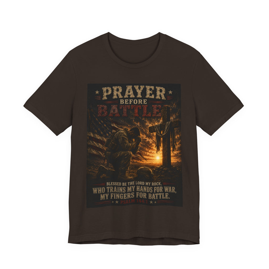 Prayer Before Battle T-Shirt — Christian Military Faith Tee