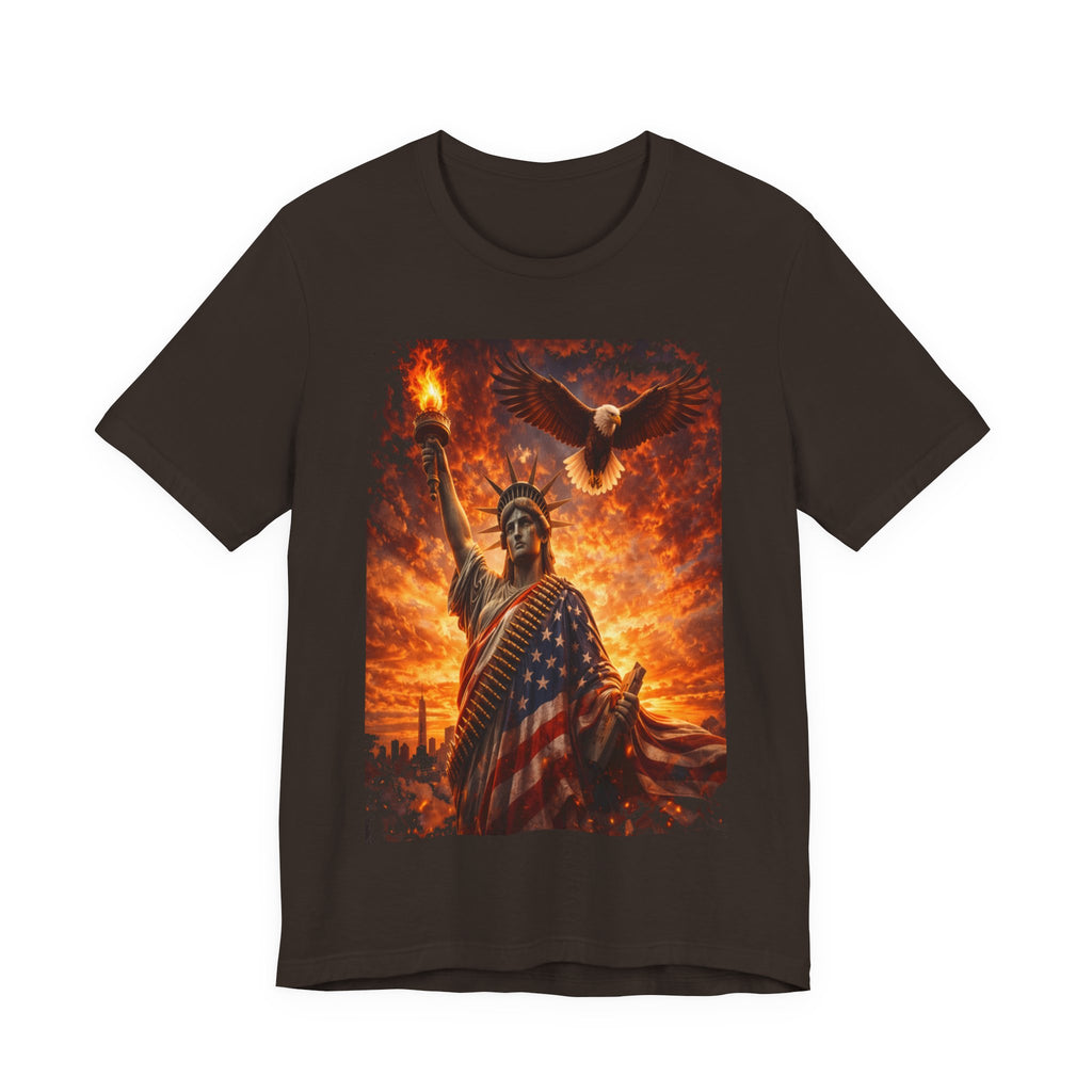 Liberty & Pride T-Shirt — Statue of Liberty with American Flag and Dove