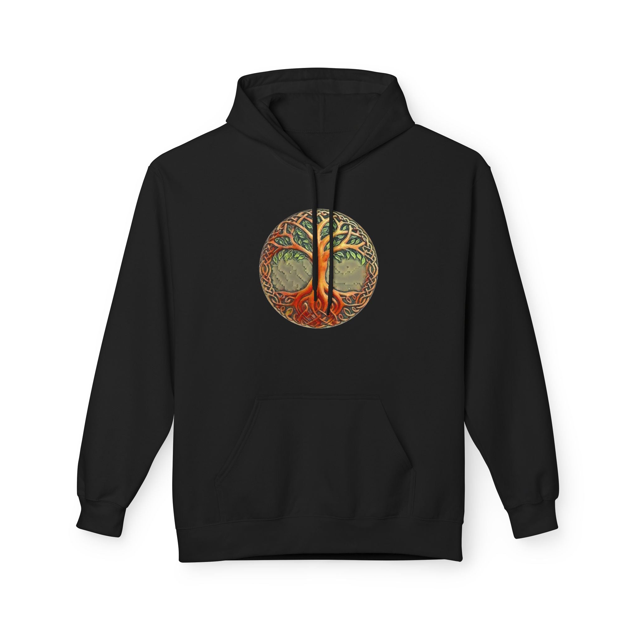 Yggdrasil Tree of Life Cotton Hoodie — Vintage Botanical Forest Graphic