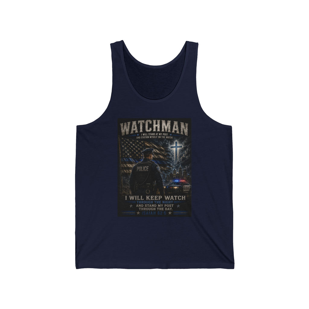 Watchman Police Tank Top — “I Will Keep Watch” Memorial Patriotic Vest