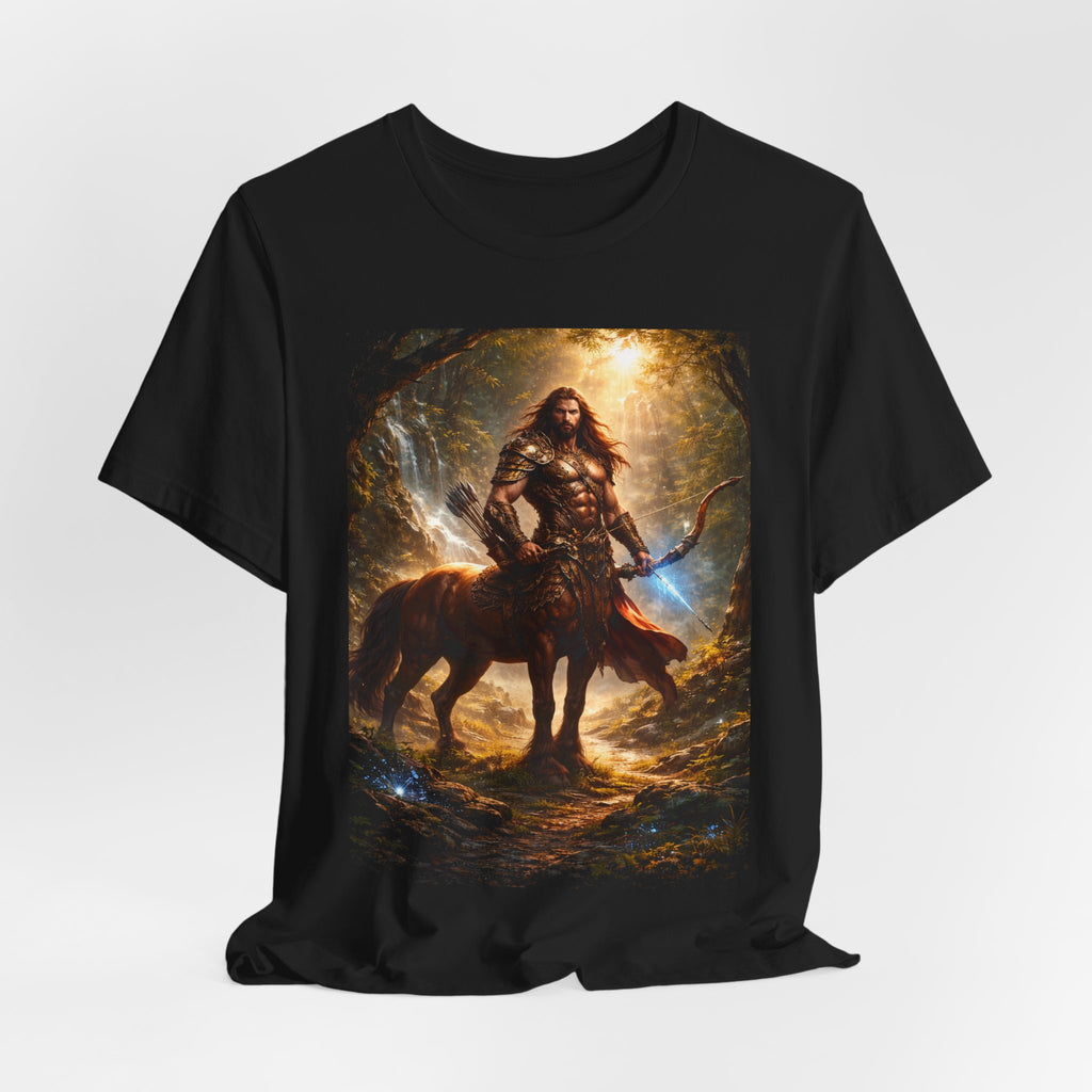 Centaur Warrior Fantasy T‑Shirt — Mythic Forest Battle Graphic Tee
