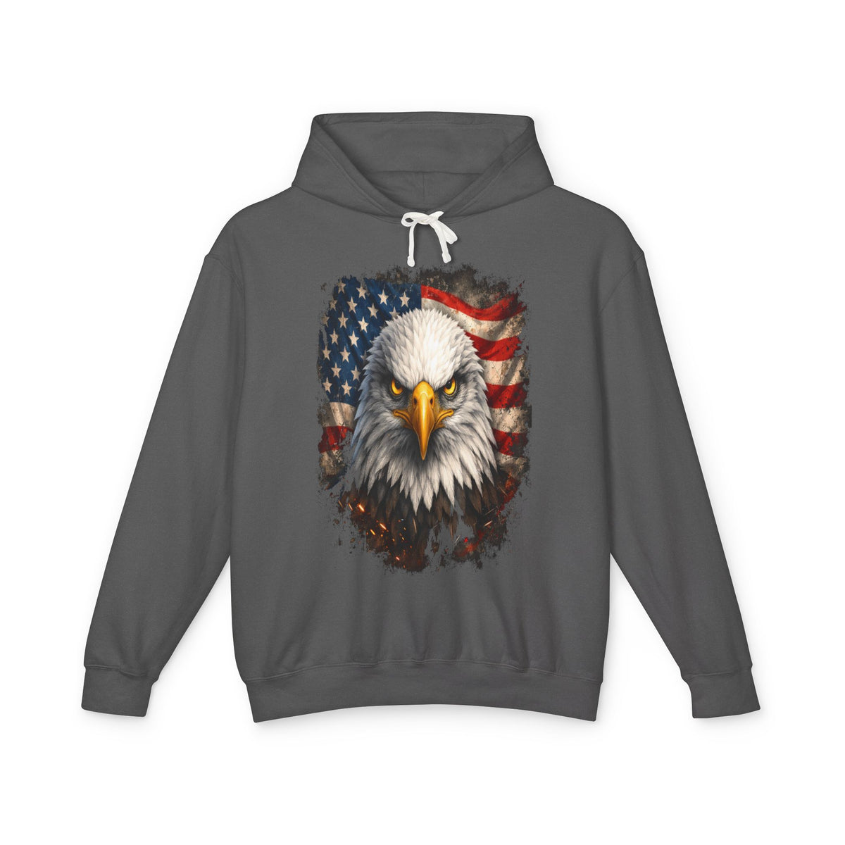 American Bald Eagle Hoodie — Patriotic Flag Graphic Sweatshirt