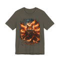 Fiery Nine-Tailed Fox Graphic Tee – Mythic Kitsune Flame Shirt