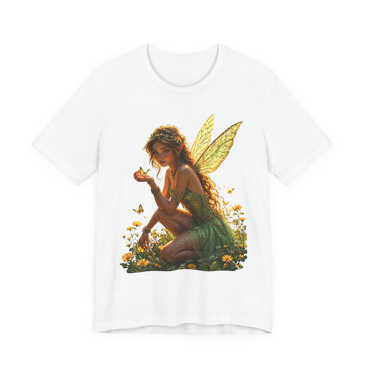 Fairy Garden T‑Shirt — Whimsical Sunlit Fairy Illustration Tee