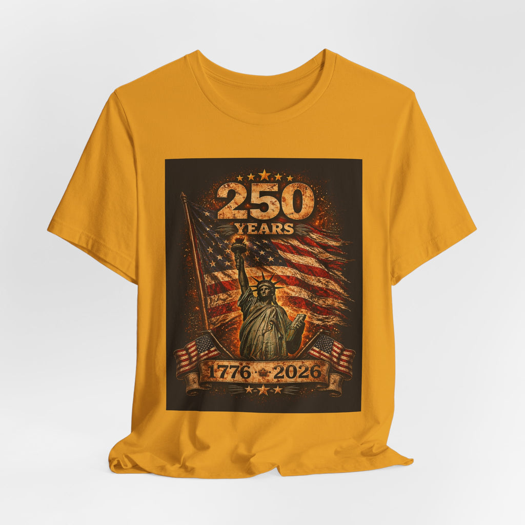 250 Years USA Liberty T-Shirt – 1776-2026 American Flag & Statue of Liberty Tee