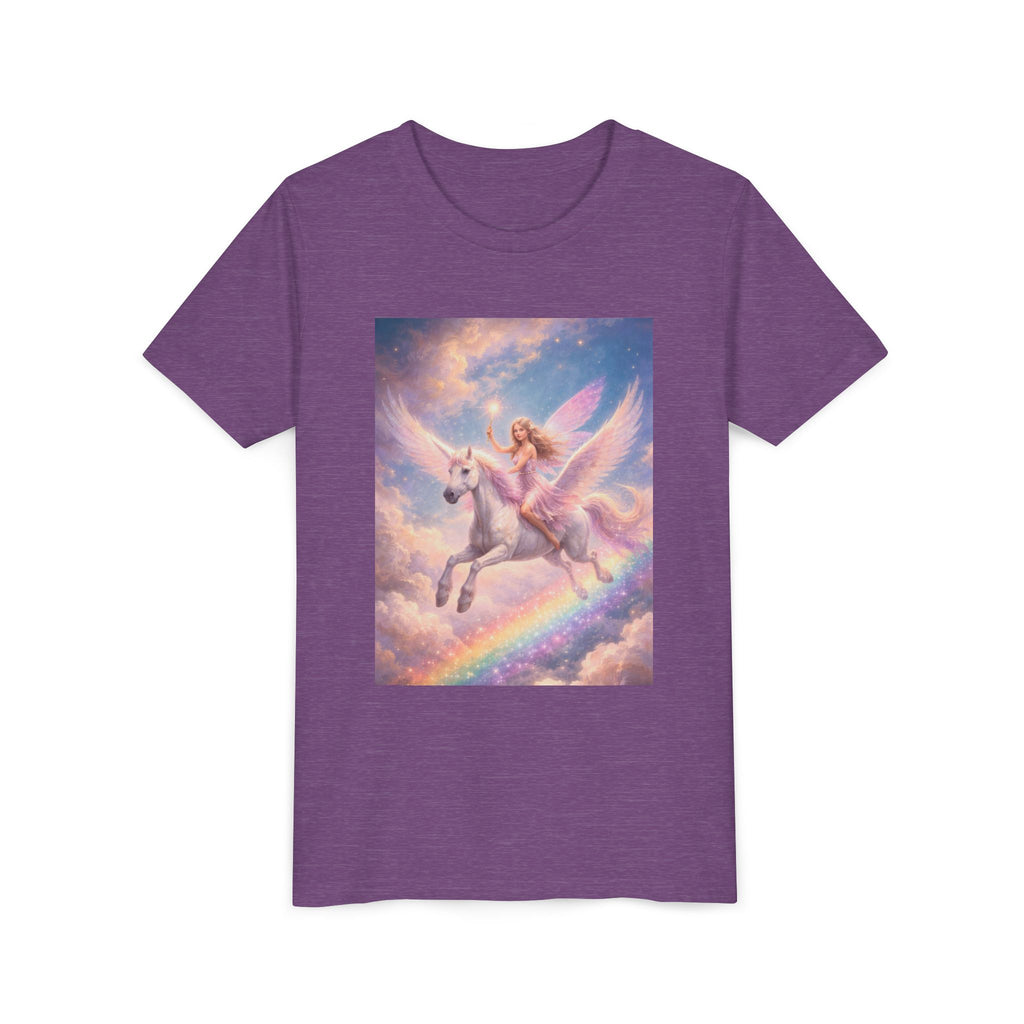Youth Tee — Magical Unicorn Pegasus Rainbow Graphic T‑Shirt for Kids