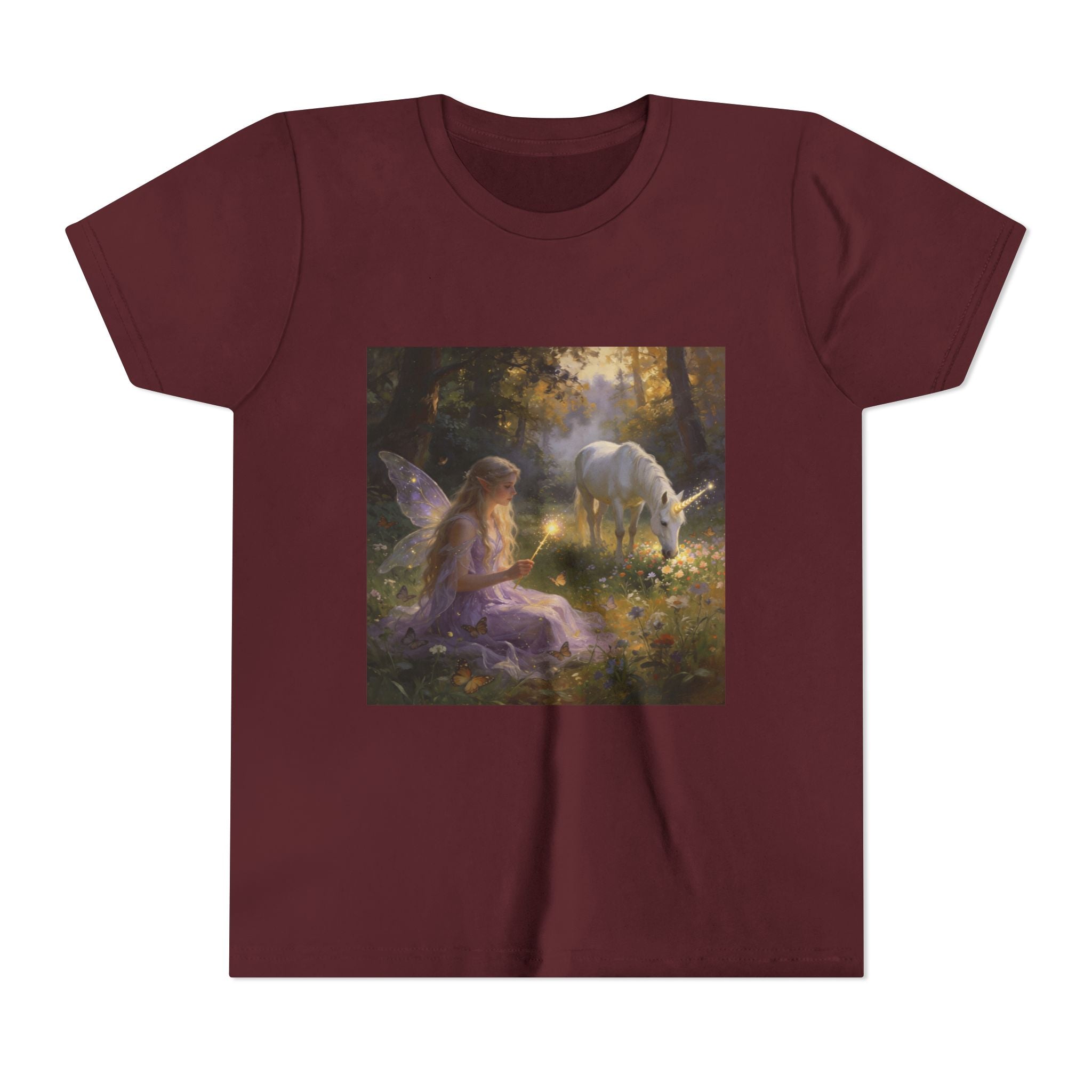 Youth Tee — Fairy and Unicorn Enchanted Forest Design