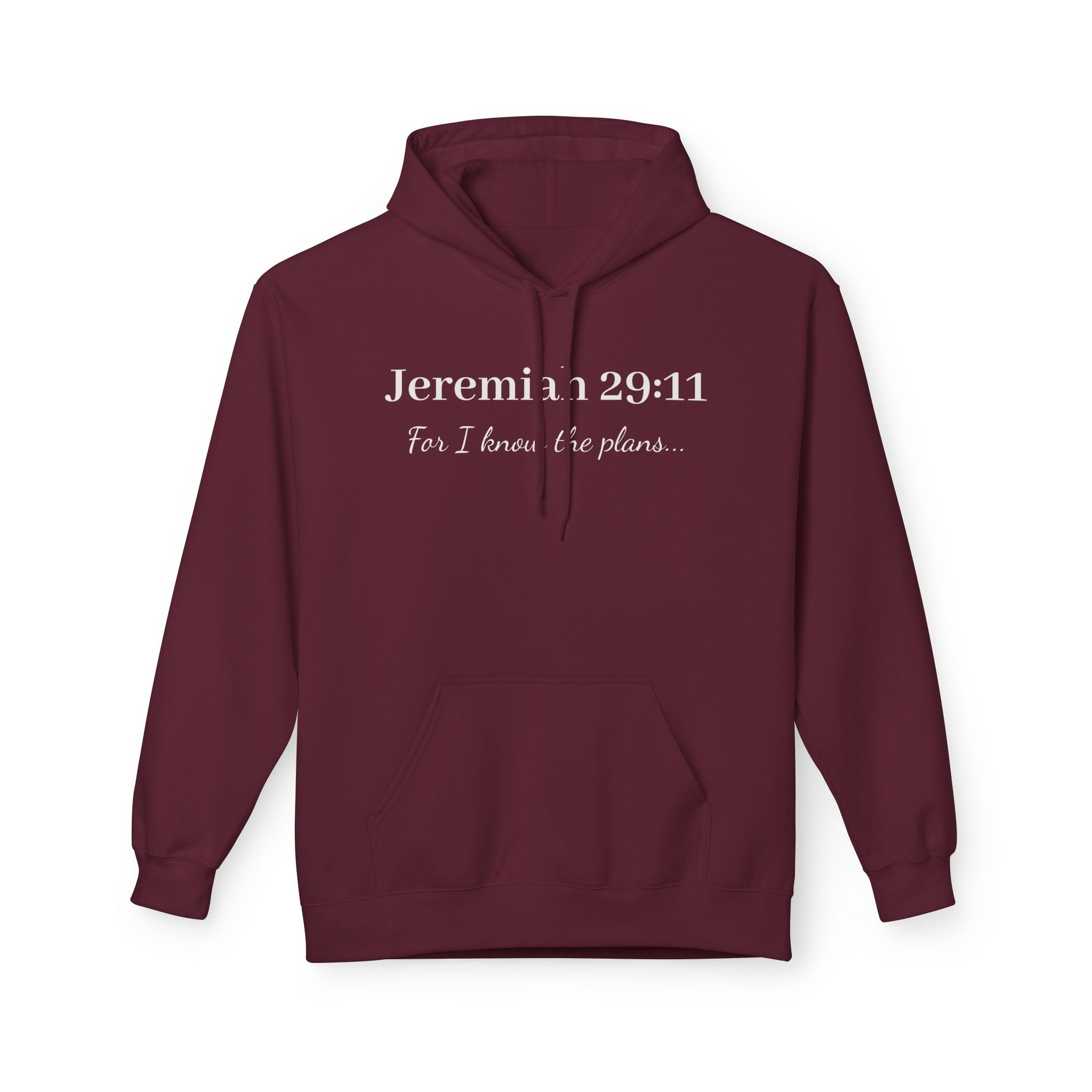 Jeremiah 29:11 Hoodie — 'For I Know the Plans' Christian Fleece Pullover