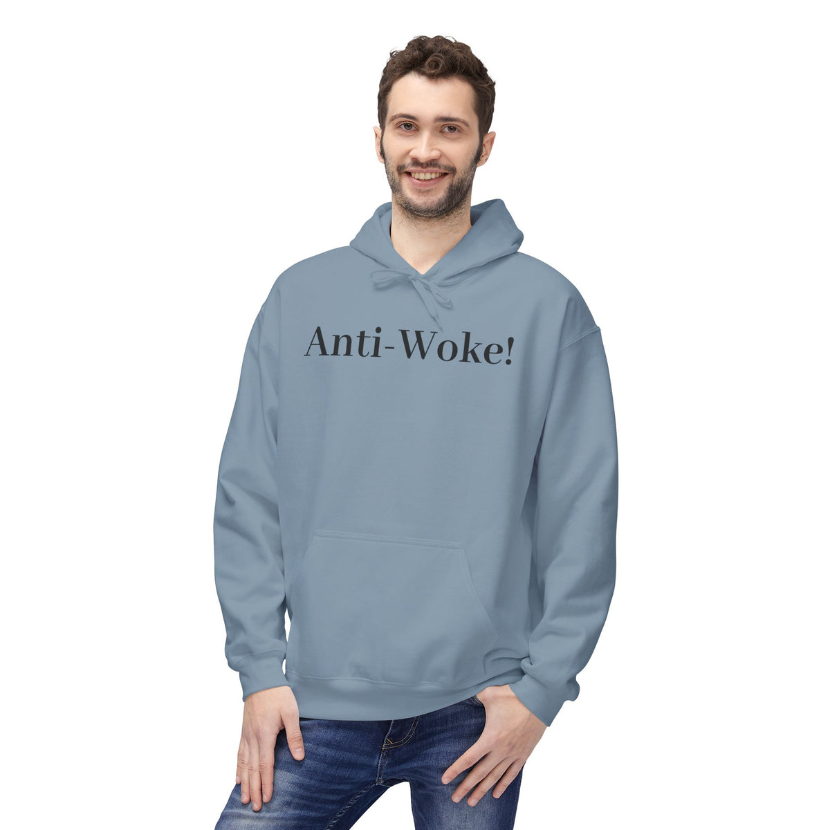 Anti-Woke Hoodie — Minimalist Political Statement Pullover