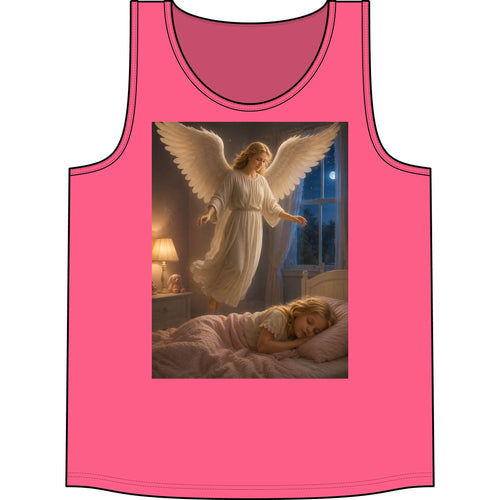 Angel Watching Over Sleeping Child Tank Top — Guardian Angel Prayer Shirt