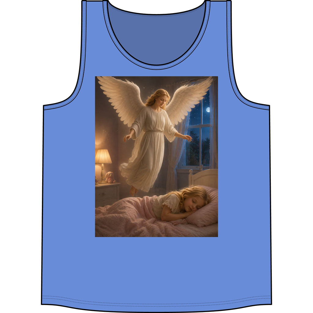 Angel Watching Over Sleeping Child Tank Top — Guardian Angel Prayer Shirt