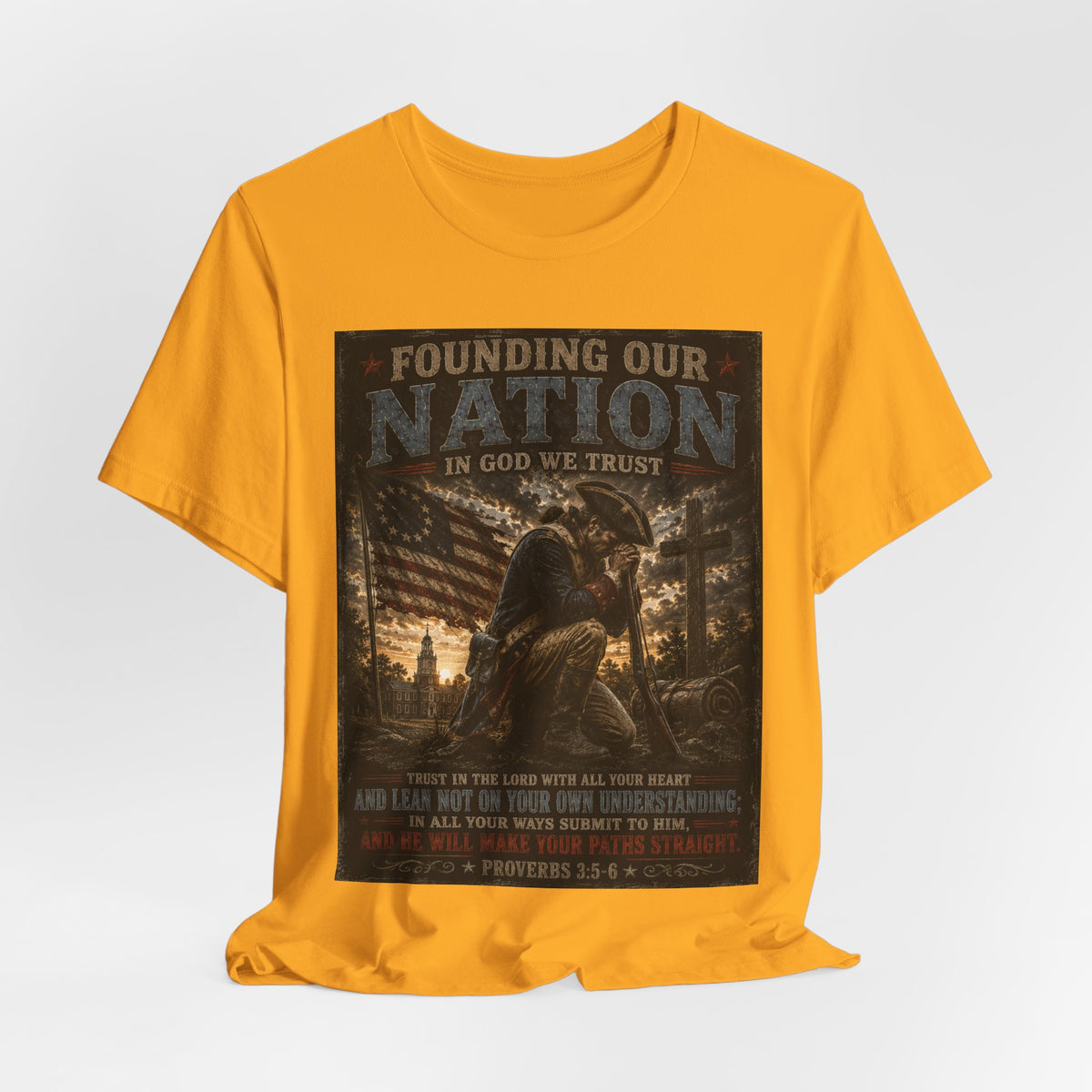 Founding Our Nation Eagle T-Shirt — "In God We Trust" Patriotic Christian Tee