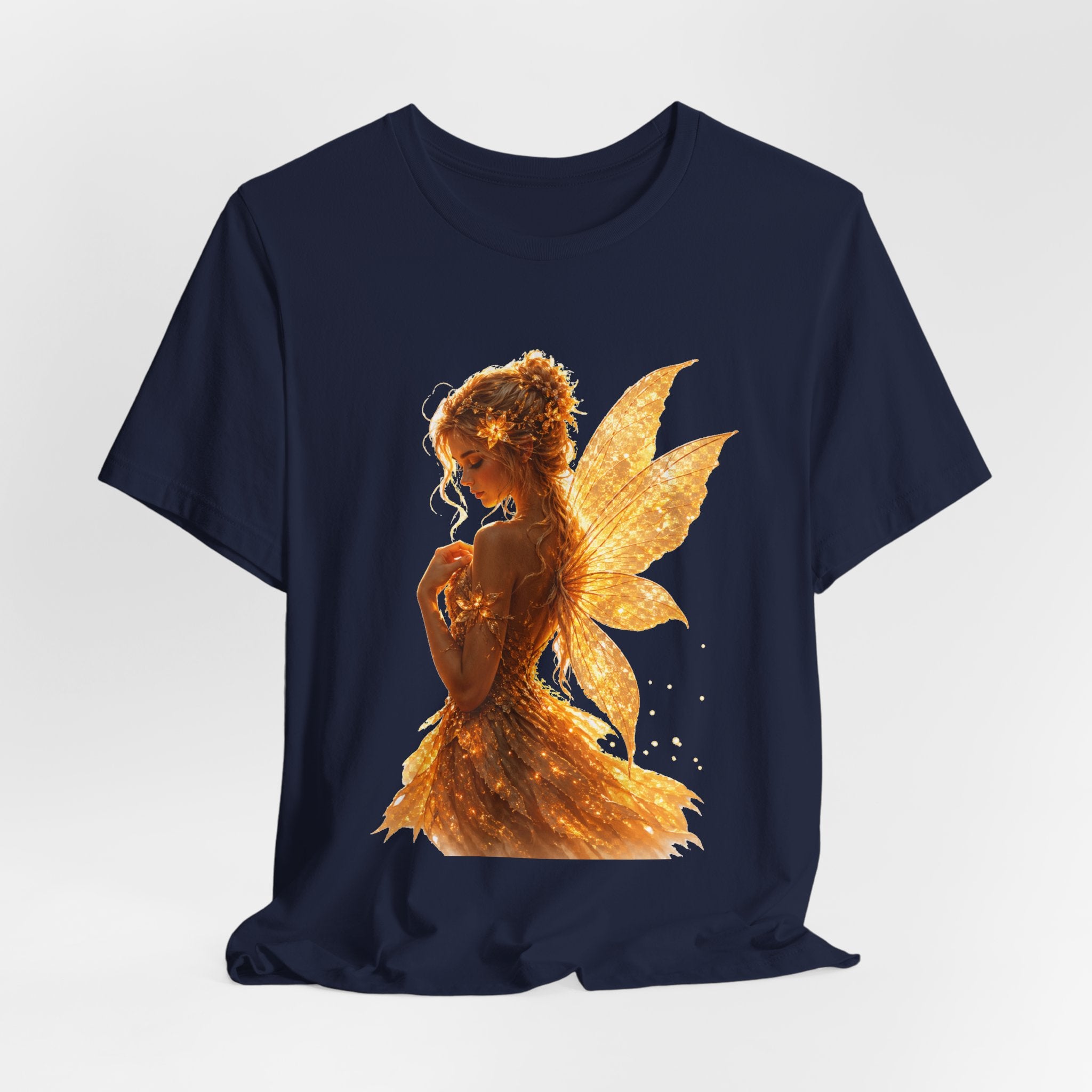 Golden Fairy T‑Shirt — Sparkling Fairy Silhouette Tee