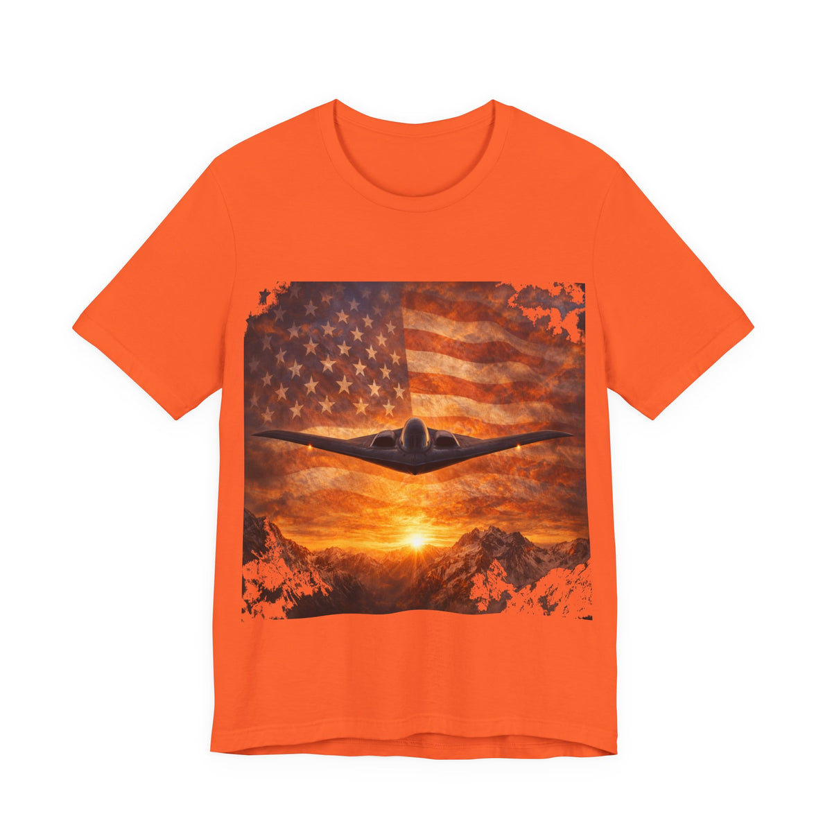 American Flag Bomber Plane T-Shirt — Patriotic Military Aviation Tee