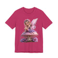 Fairy on Mushroom T-Shirt — Cute Pink Butterfly Fairy Graphic Tee for Kids & Adults