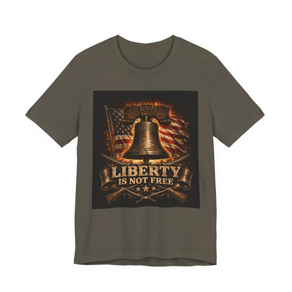 Liberty Is Not Free T-Shirt — Patriotic American Flag & Liberty Bell Tee for Veterans, 4th of July