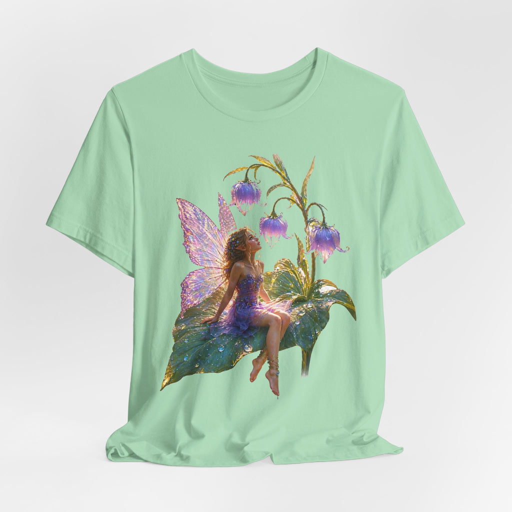 Fairy Garden T‑Shirt — Watercolor Fairy on Bellflower Tee