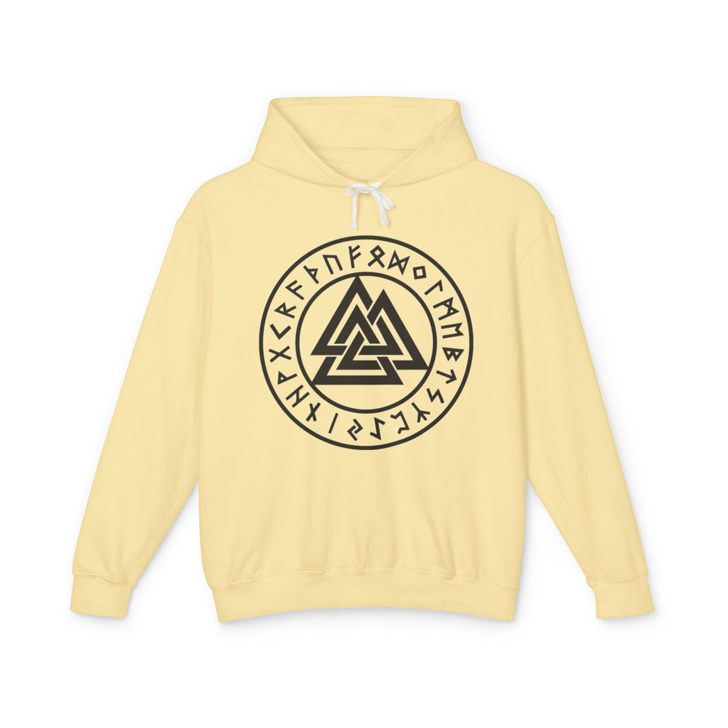 Valknut Rune Circle Hoodie — Norse Viking Symbol Hooded Sweatshirt