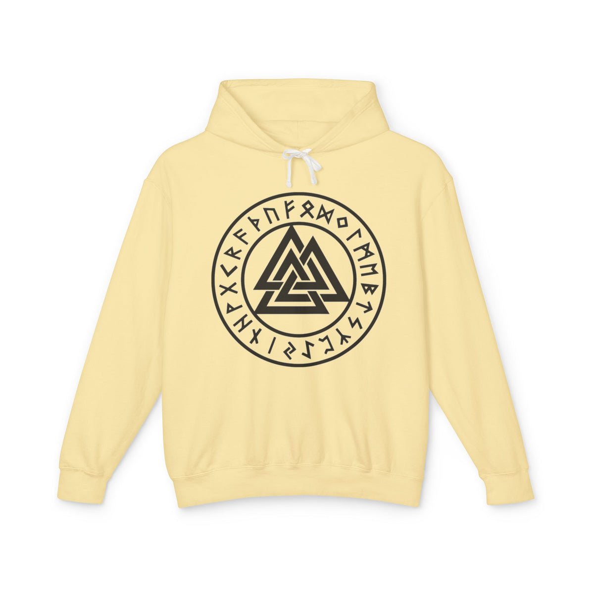 Valknut Rune Circle Hoodie — Norse Viking Symbol Hooded Sweatshirt