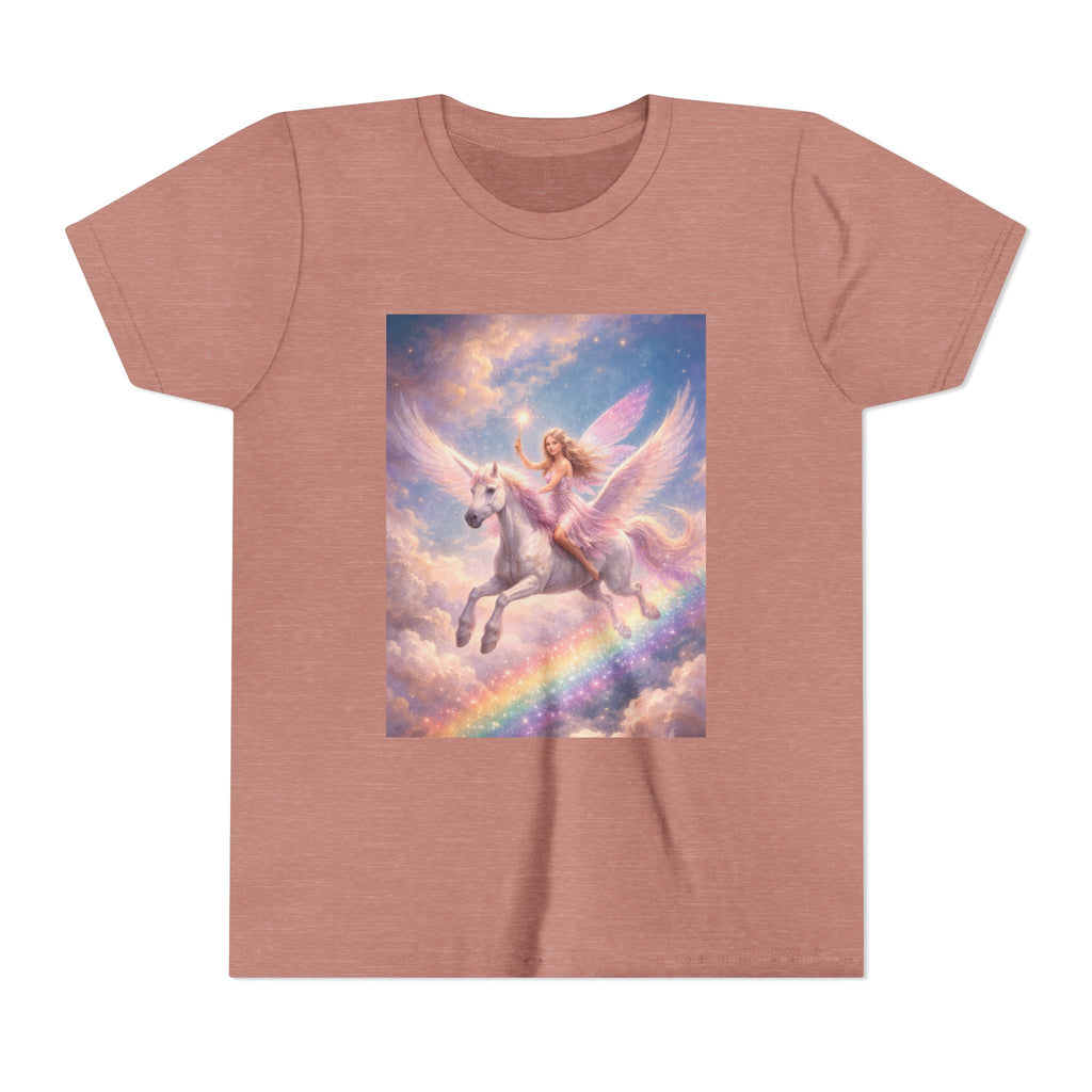 Youth Tee — Magical Unicorn Pegasus Rainbow Graphic T‑Shirt for Kids