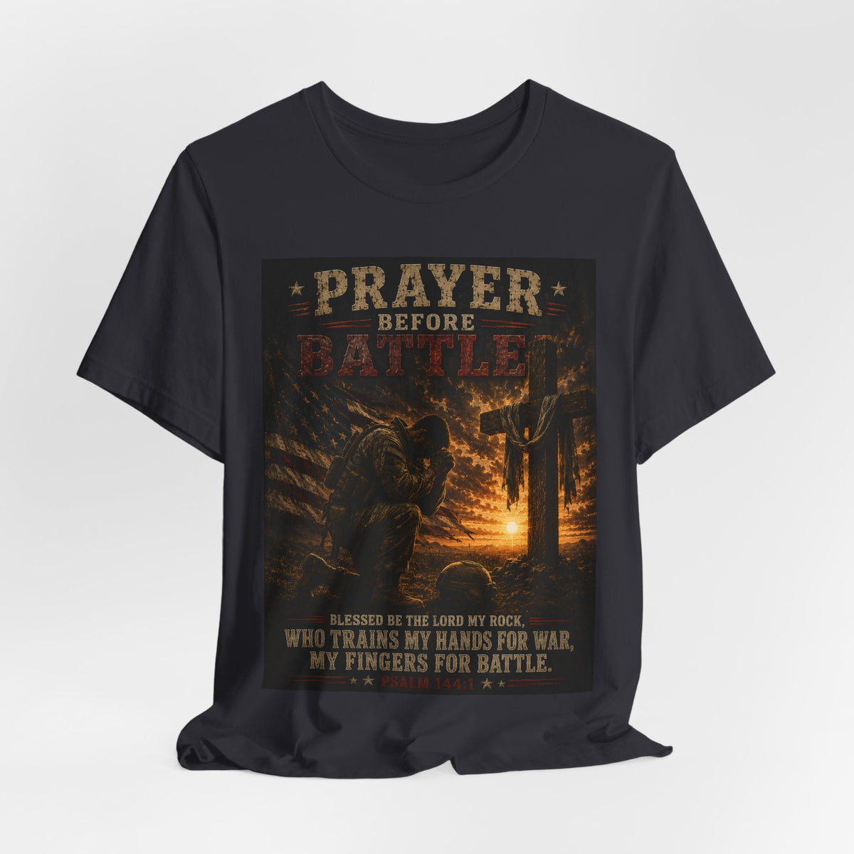 Prayer Before Battle T-Shirt — Christian Military Faith Tee