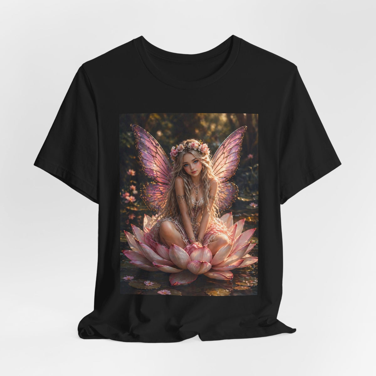 Fairy Lotus T-Shirt — Enchanted Winged Fairy Graphic Tee