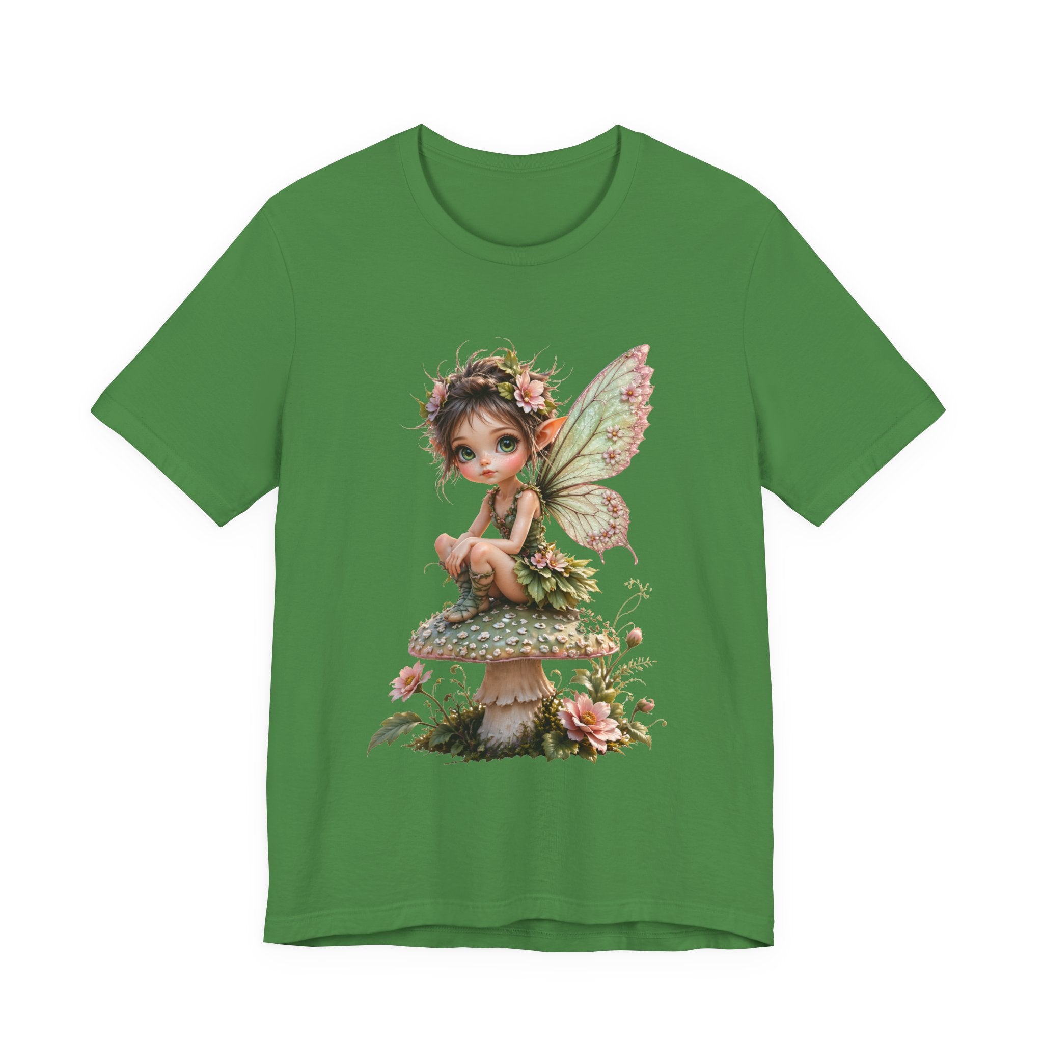 Fairy Mushroom Tee — Cute Woodland Fairy Sitting on Toadstool Graphic T-Shirt