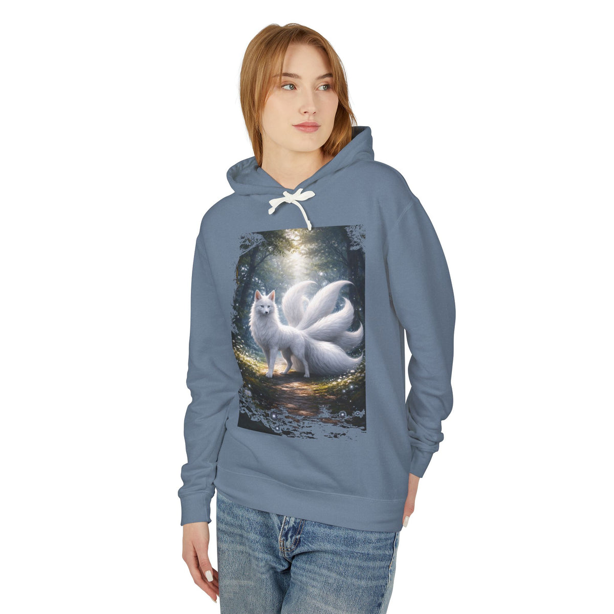 Kitsune Forest Hoodie — Mystical Nine-Tailed Fox Sweatshirt