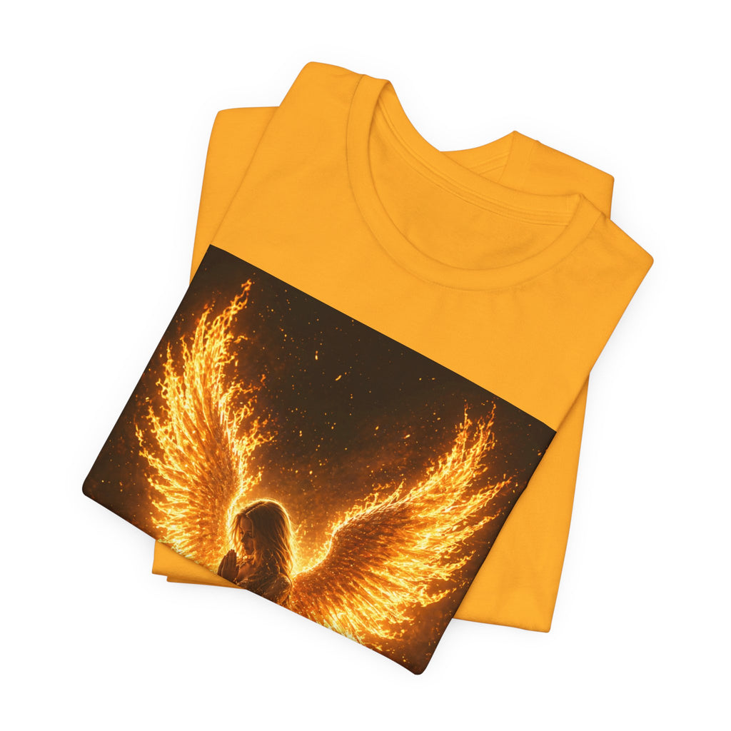 Phoenix Angel Tee — Fiery Winged Angel Graphic T-Shirt