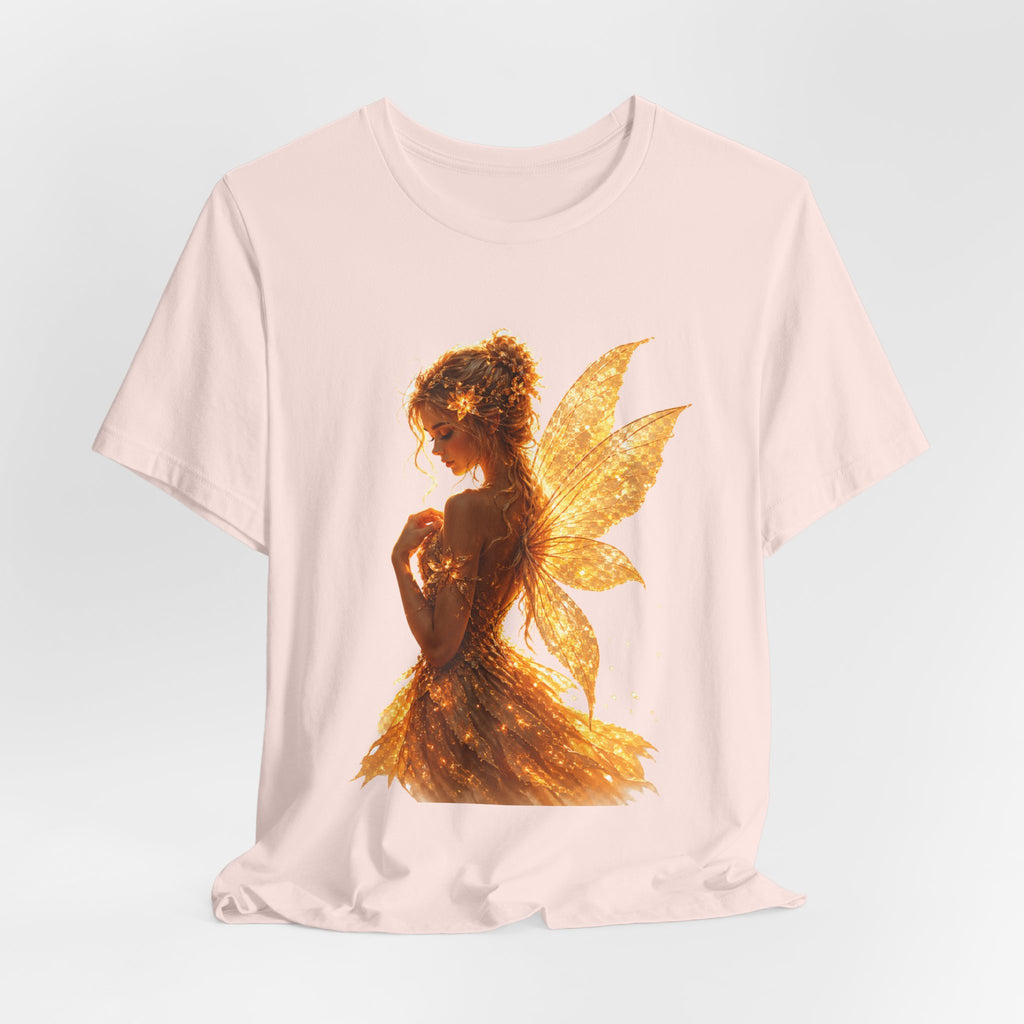 Golden Fairy T‑Shirt — Sparkling Fairy Silhouette Tee