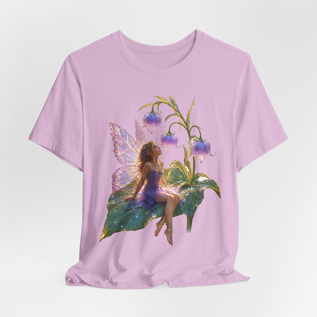 Fairy Garden T‑Shirt — Watercolor Fairy on Bellflower Tee