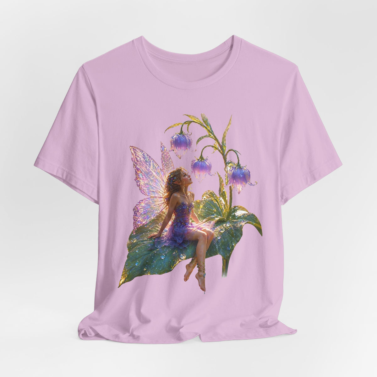 Fairy Garden T‑Shirt — Watercolor Fairy on Bellflower Tee