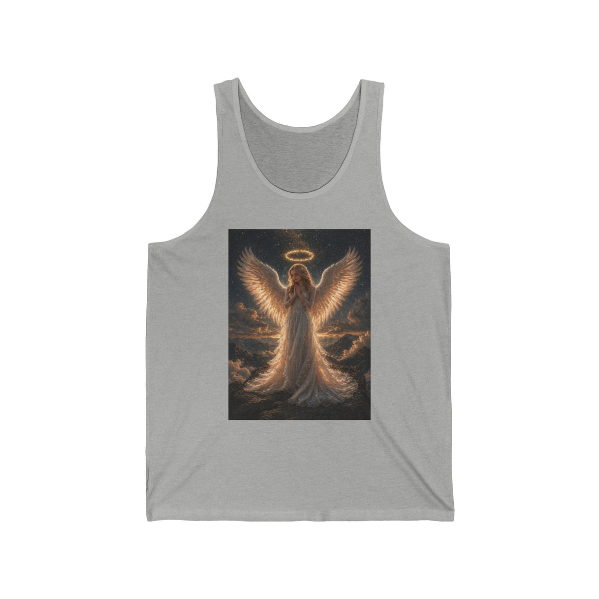 Angel Halo Graphic Tank Top — Radiant Guardian Illustration