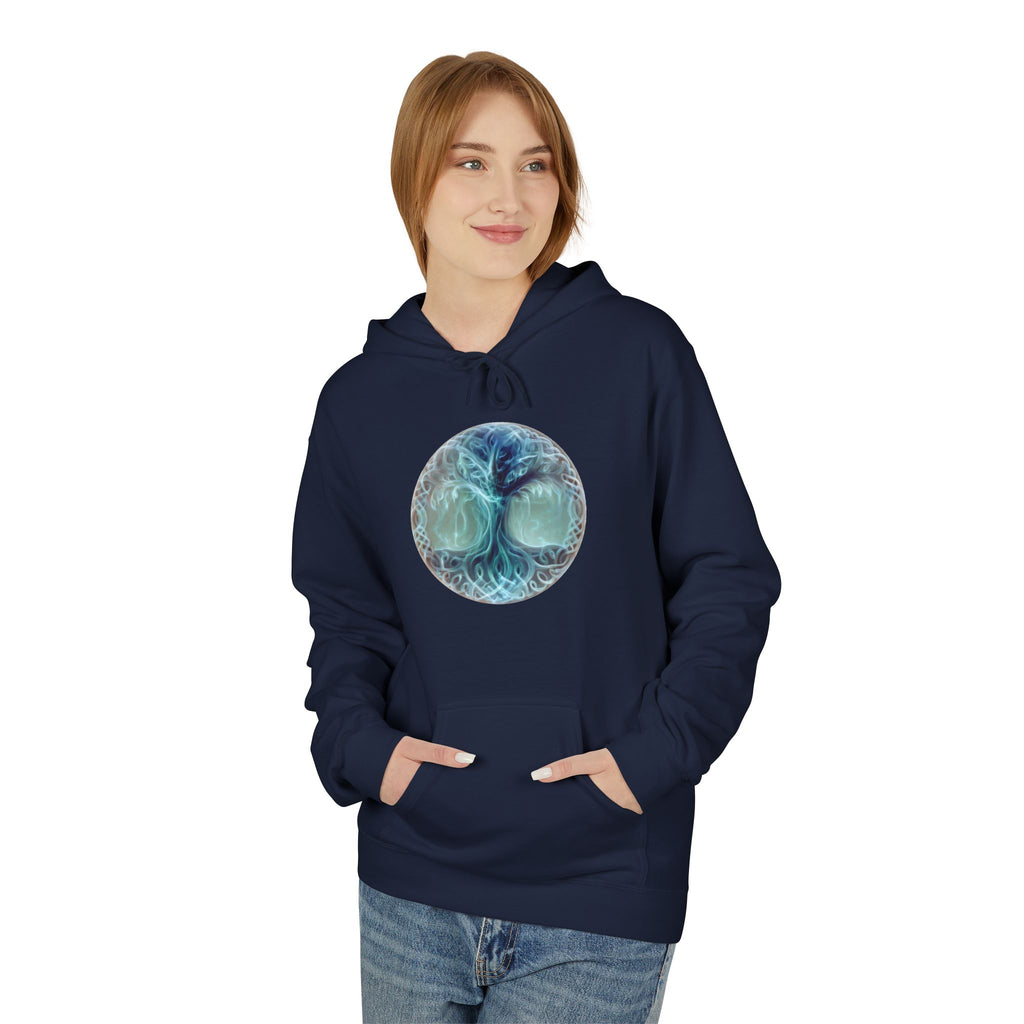 Yggdrasil tree of life-Cotton Hoodie — Ethereal Sea Skull Graphic Hoodie