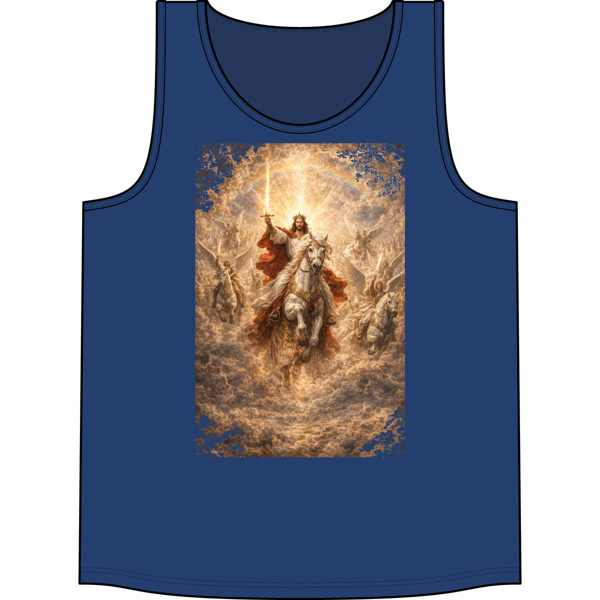 Jesus Riding White Horse Tank Top — Resurrection Christian Graphic Muscle Tee