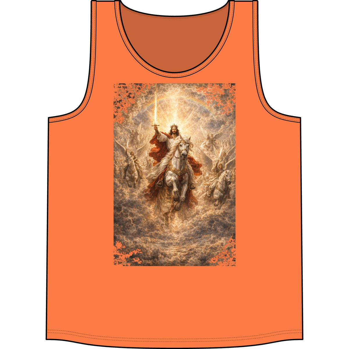 Jesus Riding White Horse Tank Top — Resurrection Christian Graphic Muscle Tee