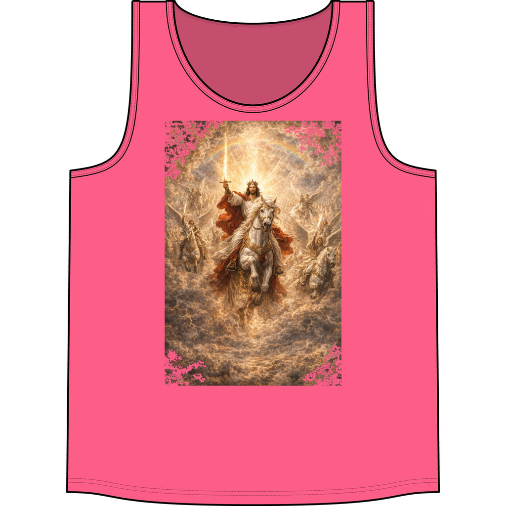 Jesus Riding White Horse Tank Top — Resurrection Christian Graphic Muscle Tee