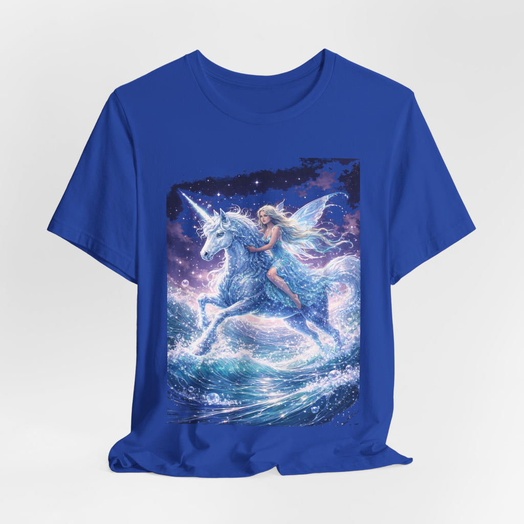 Mystical Unicorn Rider T‑Shirt – Fantasy Pegasus Night Sky Graphic Tee