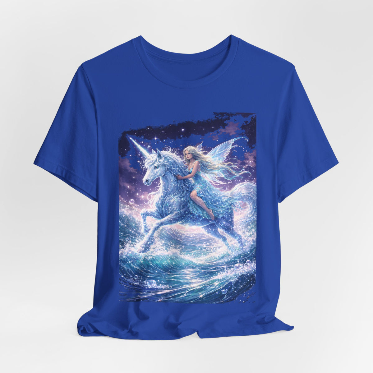 Mystical Unicorn Rider T‑Shirt – Fantasy Pegasus Night Sky Graphic Tee
