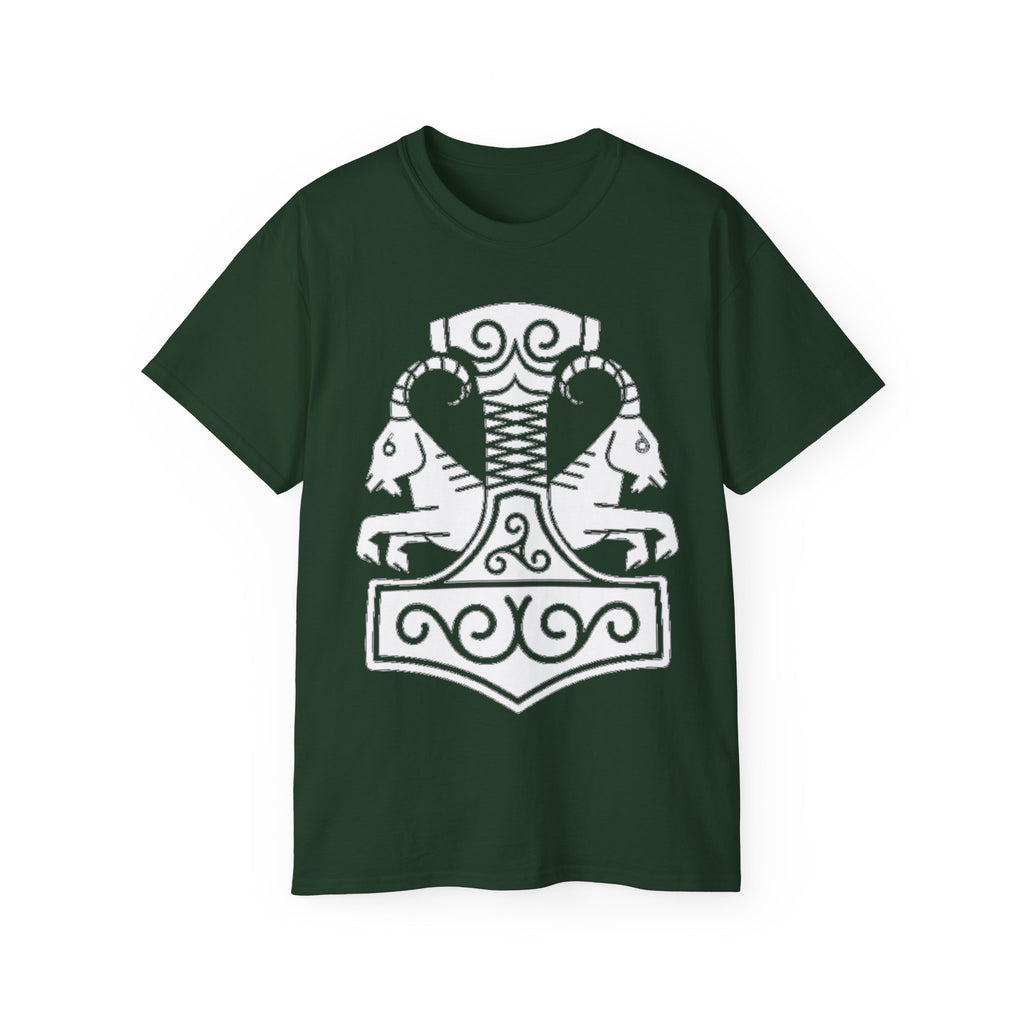 The Goat – Heidrun, The Source of Strength Cotton T-Shirt — Norse Viking Rune Design