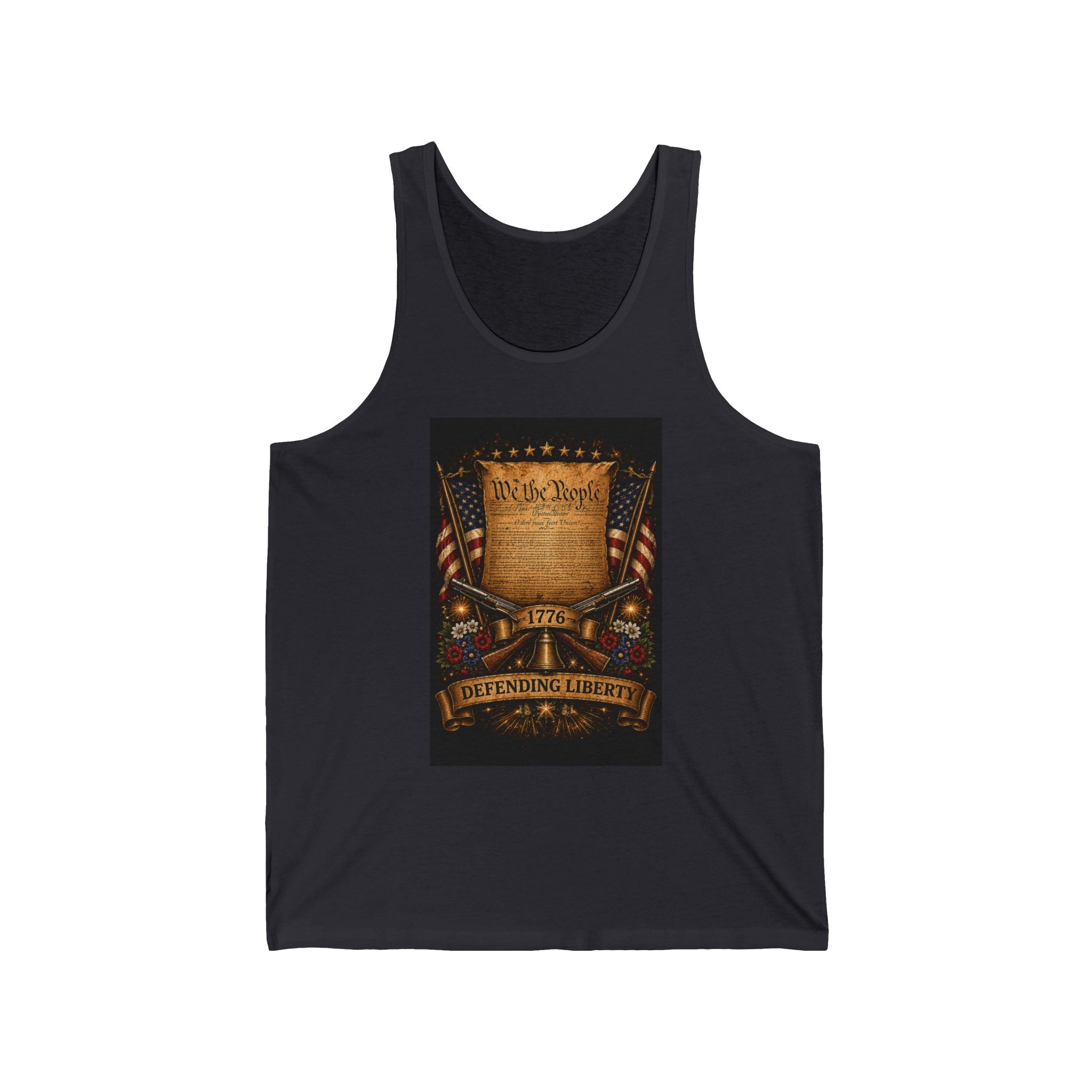 Patriotic "We the People" Tank Top — Defending Liberty American Flag Muscle Tee