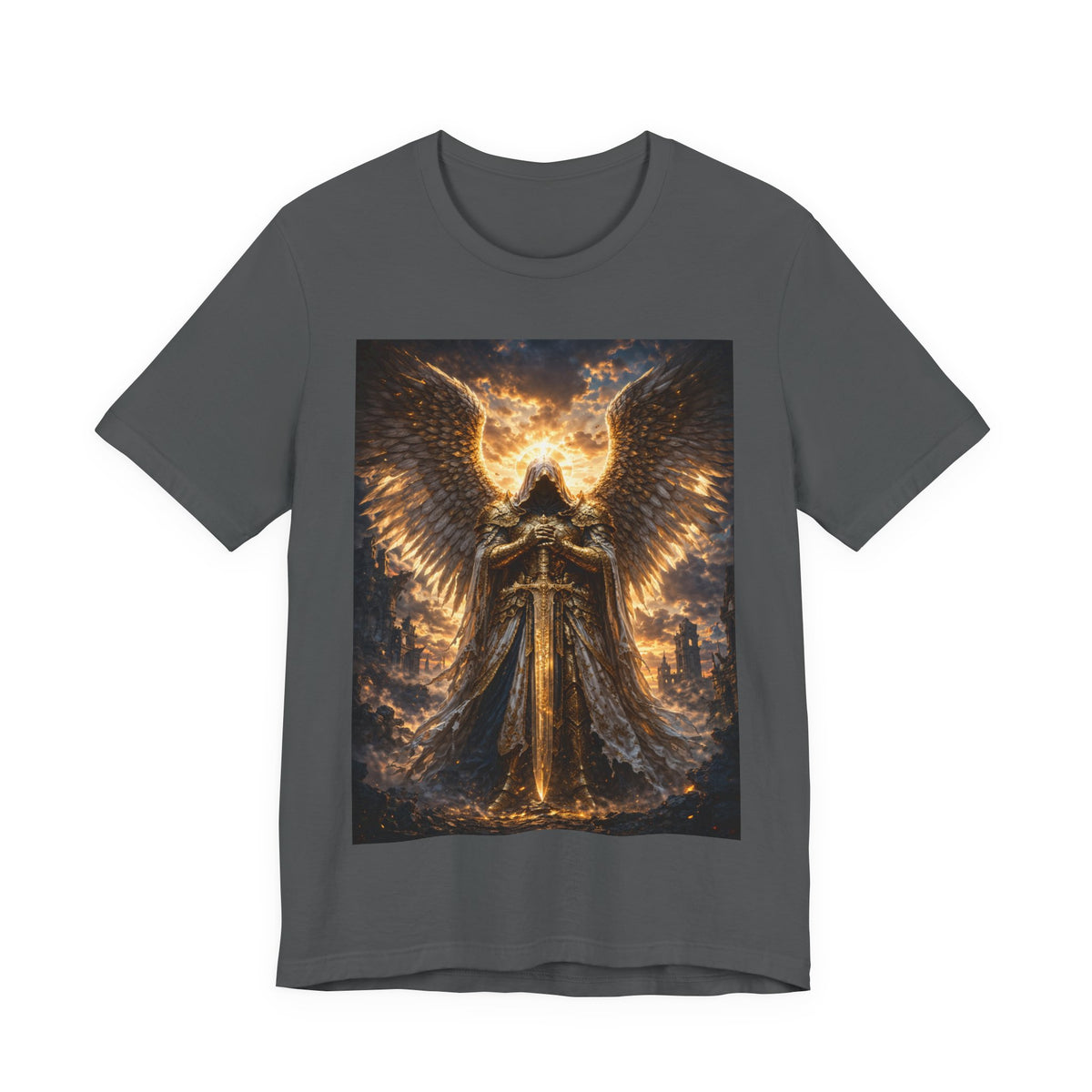 Angel Guardian T-Shirt — Golden Warrior Wings Graphic Tee