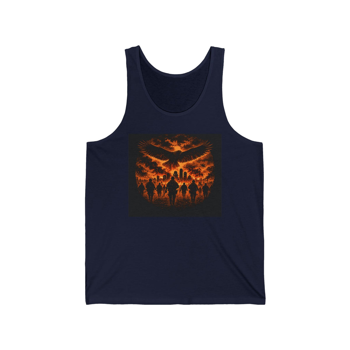 Skull Sunset Tank Top – Halloween Horror Silhouette Graphic Tank