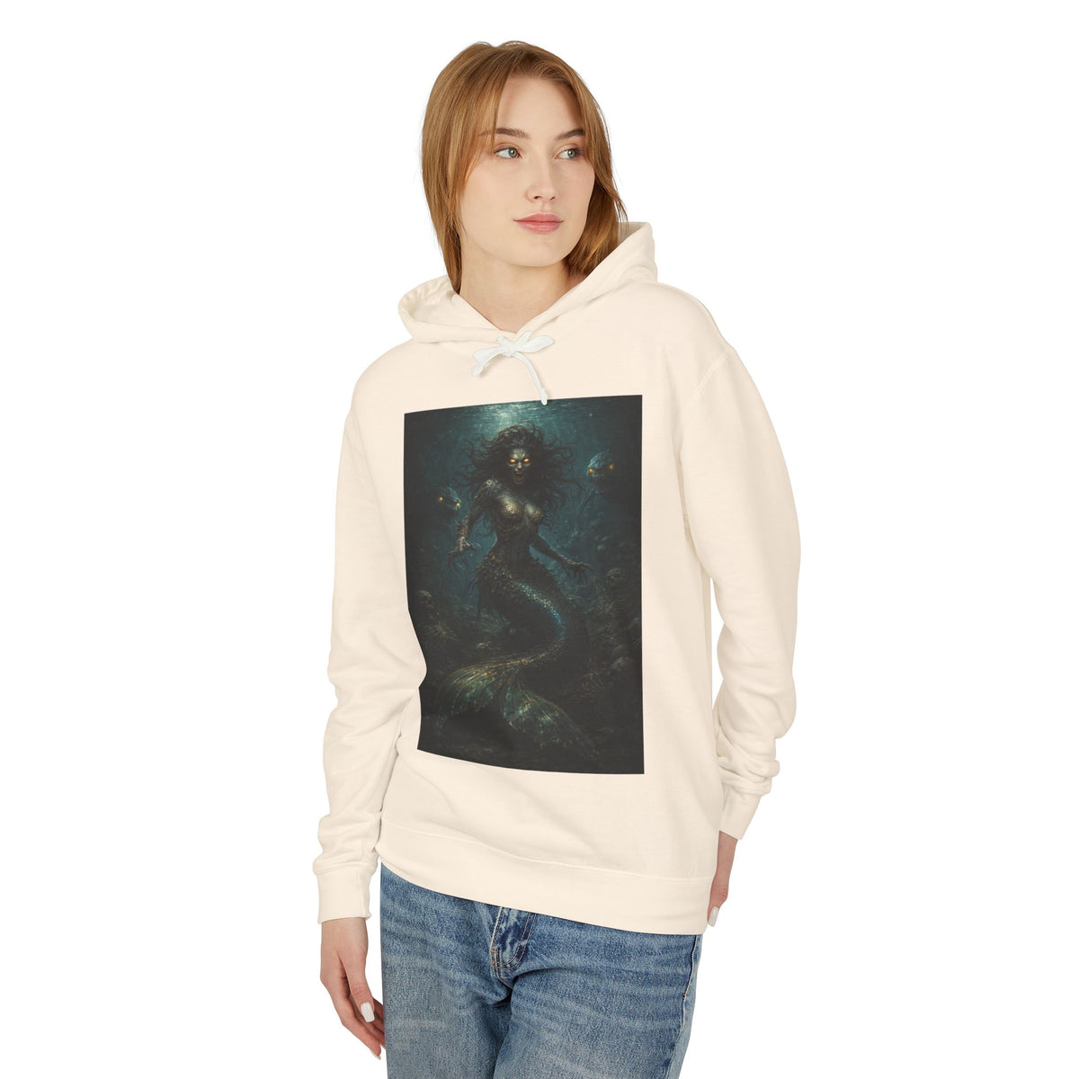 Mermaid Abyss Hoodie — Dark Ocean Fantasy Graphic Sweatshirt