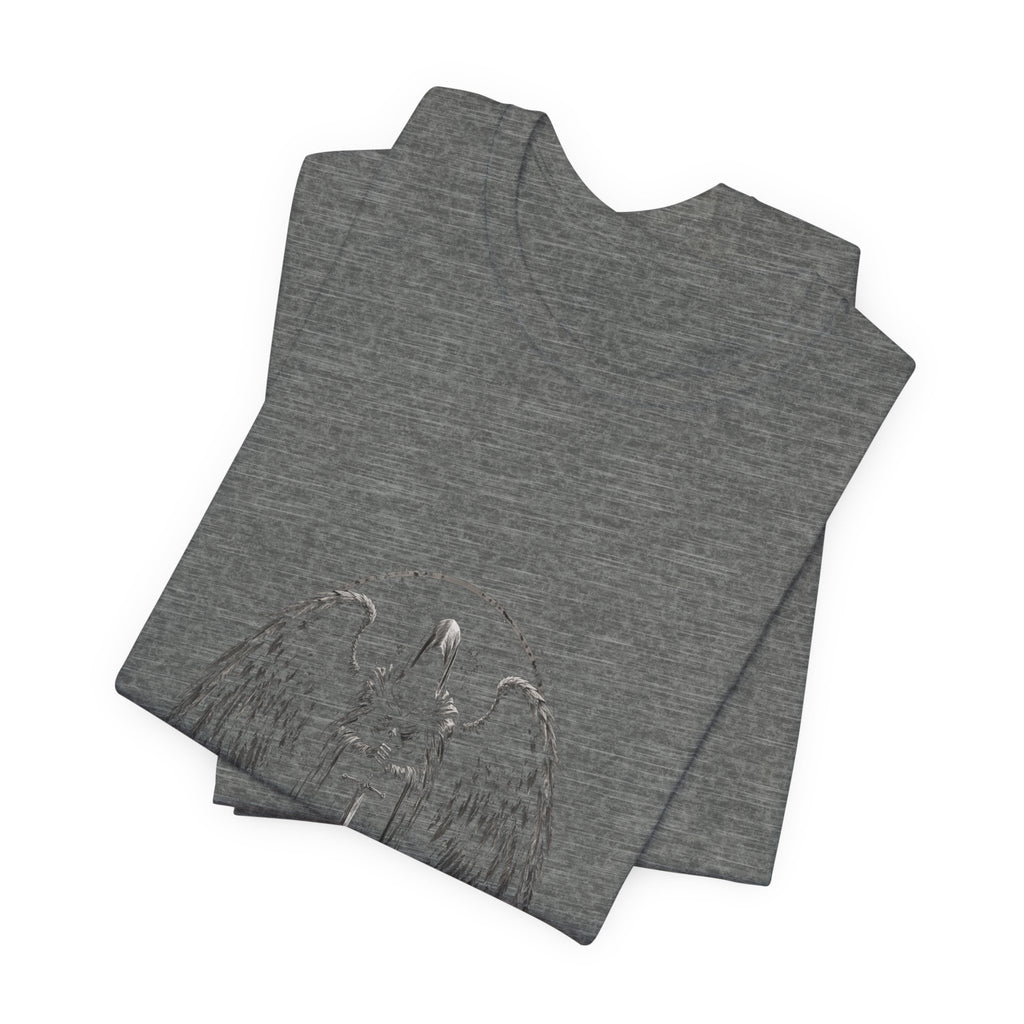 Guaediand Angel Wings Tee — Gothic Guardian Angel Short Sleeve Shirt