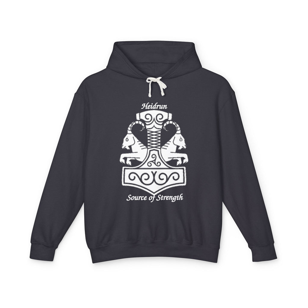 Heidrun Viking Shield Hoodie – 'Heidrun Source of Strength' Norse Mythology Sweatshirt