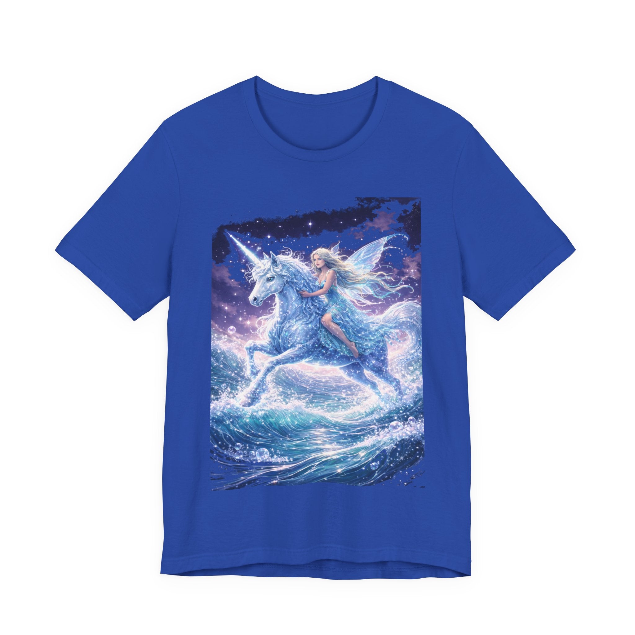 Mystical Unicorn Rider T‑Shirt – Fantasy Pegasus Night Sky Graphic Tee