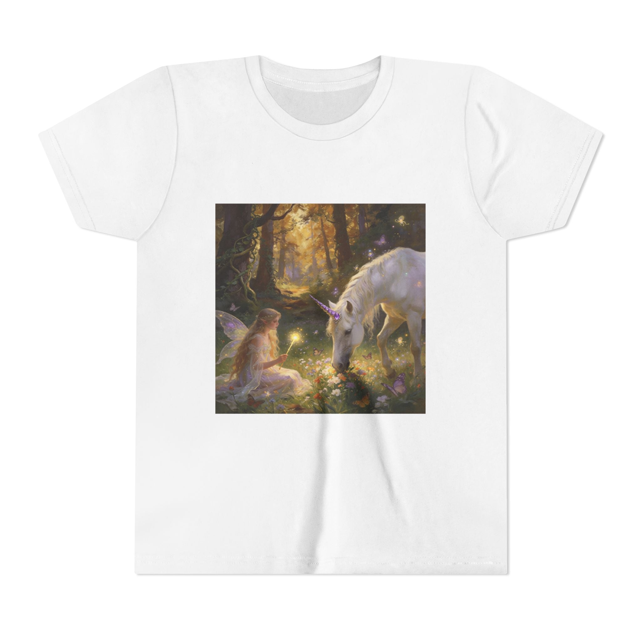 Youth Tee — Enchanted Forest Unicorn & Fairy Graphic